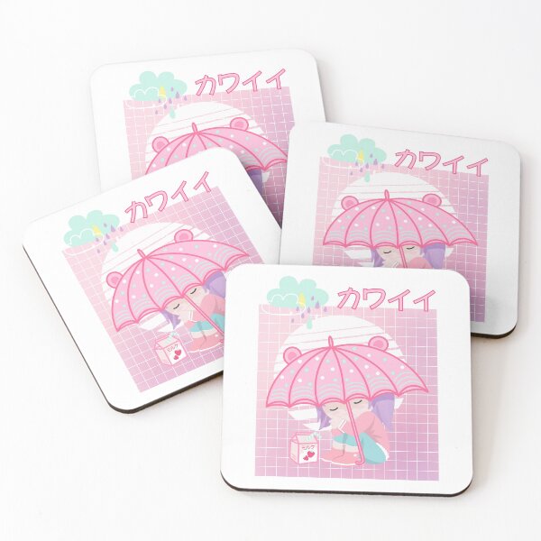 Item preview, 90s Japanese Kawaii Sad Girl Pink Japanese Strawberry Milk  designed and sold by gogo-jr.