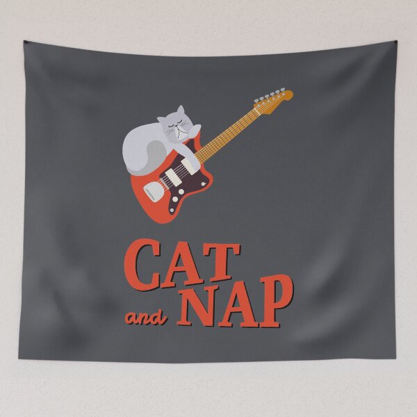 Item preview, Relaxed Cat on Surf Guitar | Persian | Catnap designed and sold by Fluffy-Vectors.