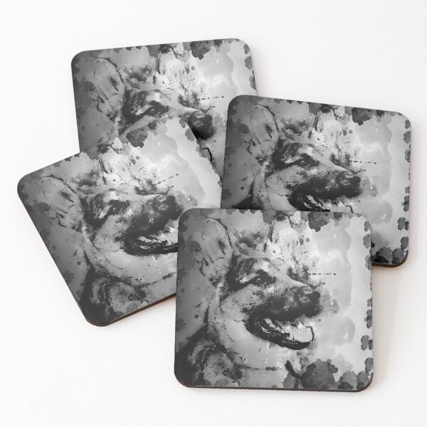 Item preview,  German Shepard dog Old Japanese ink painting portrait designed and sold by dreamofdenim.