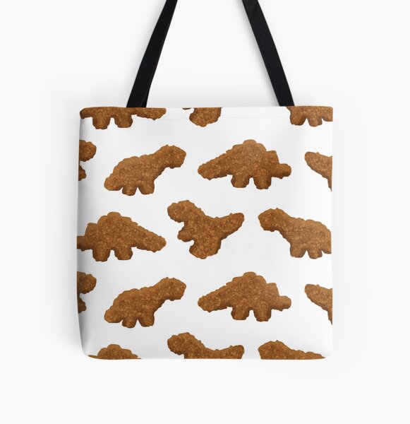 Dinosaur Nuggets, White All Over Print Tote Bag