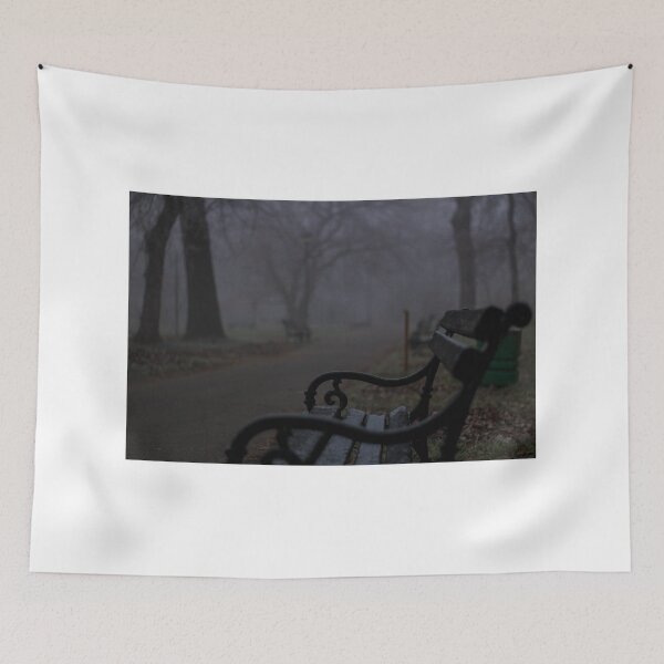 Item preview, Bench in park during foggy evening designed and sold by nikola993.