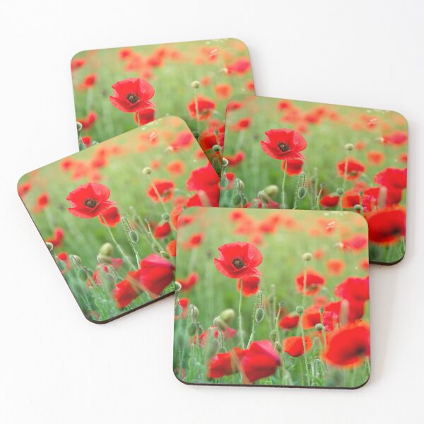 Item preview, Stunning Red Poppy Field in the Evening Sunlight designed and sold by CyaniRose.