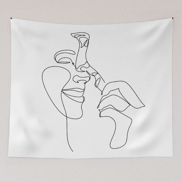Item preview, Couple line illustration. Love print. Minimalist people. 2 faces. Man amd woman. Love vector. Symbol of love designed and sold by OneLinePrint.