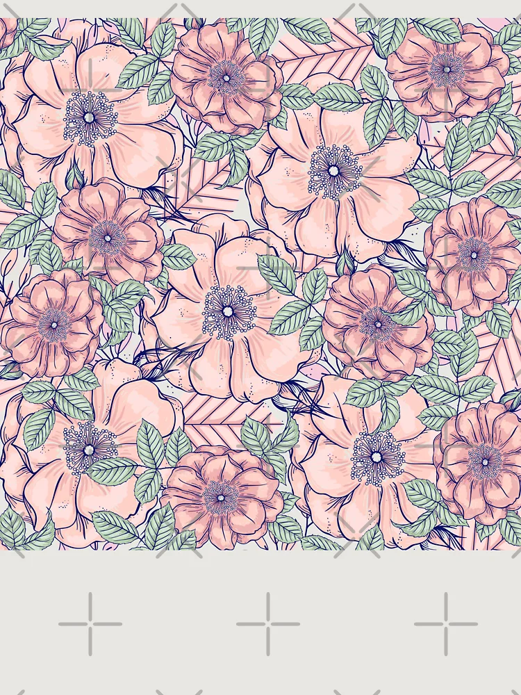 Thumbnail 6 of 6, Premium Oversized Sweatshirt, Pink Roses Pattern designed and sold by EvelinePatterns.