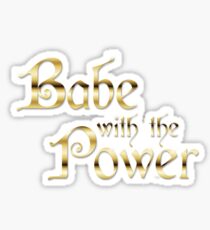 Labyrinth Babe With The Power (white bg) Sticker