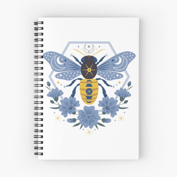 Item preview, Cosmic bee with celestial ornament in floral frame designed and sold by skazka111.