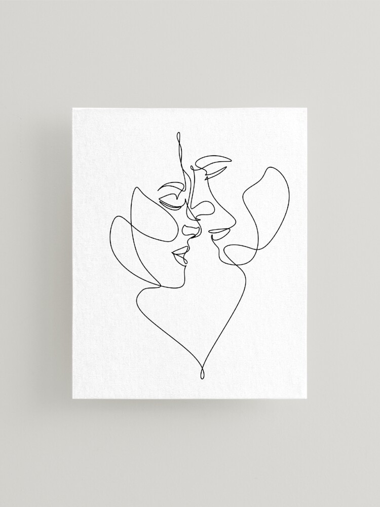 Intimate Art Couple Kiss Line Art Romantic Wall Art Romance 