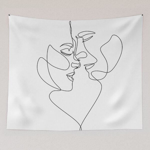 Item preview, Couple one line art. Love print. 2 faces. Man and woman. Love art. Symbol of love designed and sold by OneLinePrint.