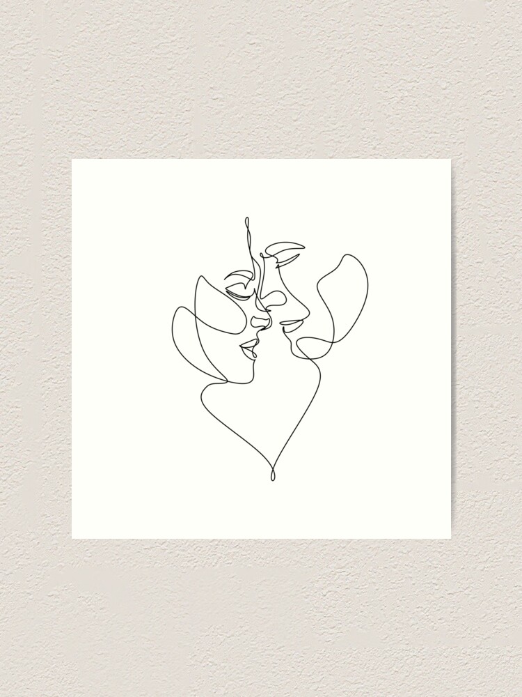 Continuous Line Drawing. Romantic Couple in Love. Man and Woman