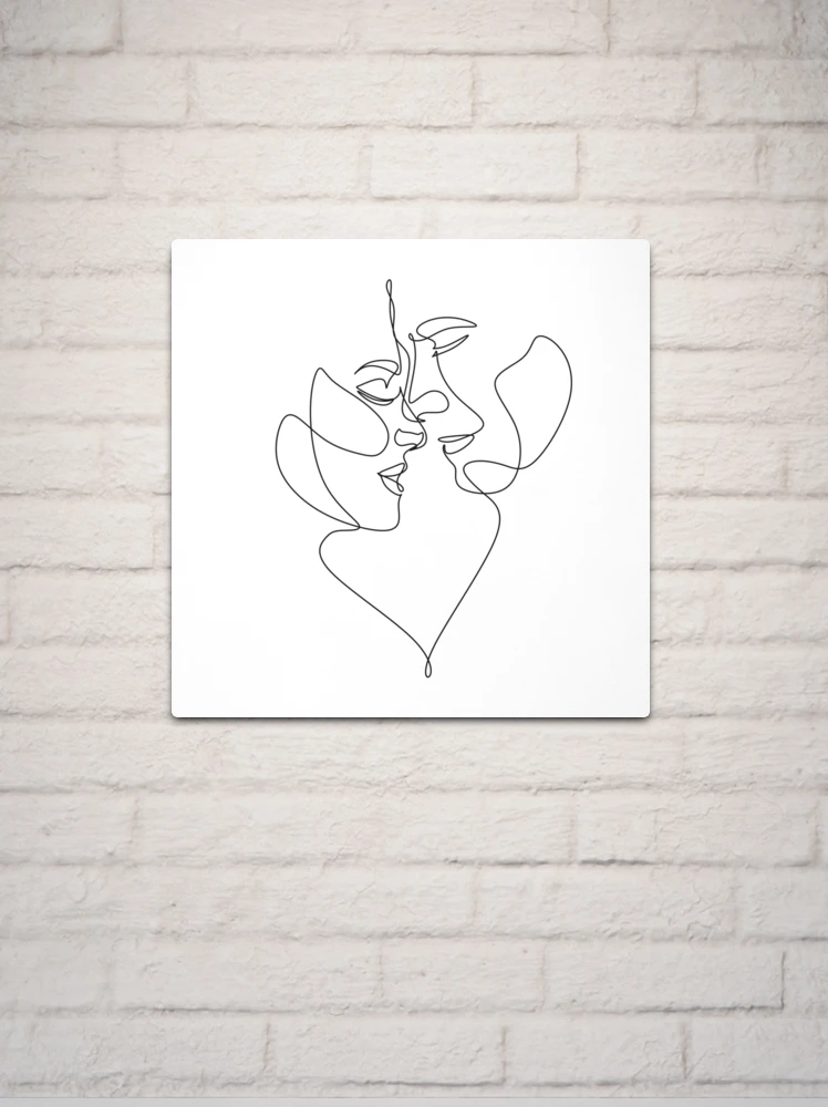 Intimate Art Couple Kiss Line Art Romantic Wall Art Romance 