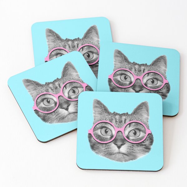 Item preview, Cat wearing big pink eyeglasses designed and sold by Purr95.