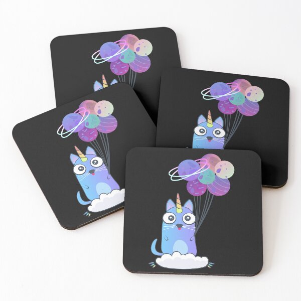 Item preview, Funny unicorn cat with space bubbles -planets designed and sold by Olena Du.