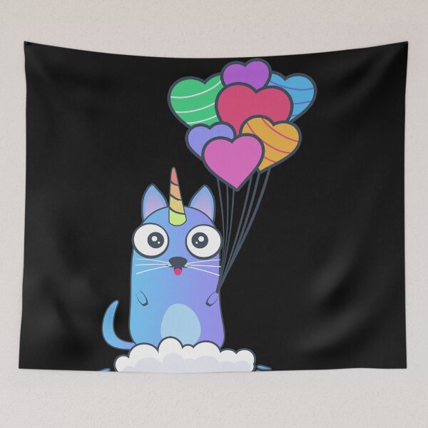 Item preview, Funny unicorn cat with space love bubbles -planets designed and sold by Olena Du.