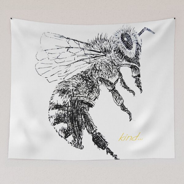 Item preview, bee rendering/ line art bee kind designed and sold by Wizabi.