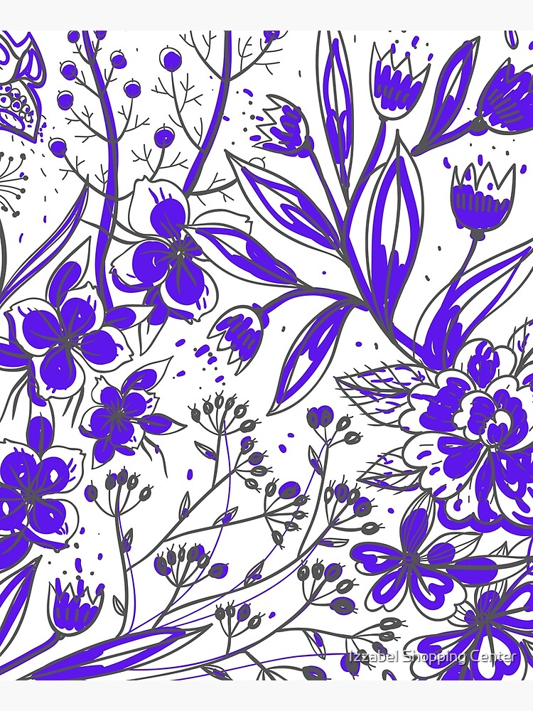 Artwork view, Simona - Purple Flower Print designed and sold by Izzabel Shopping Center