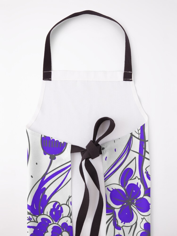 Thumbnail 5 of 6, Apron, Simona - Purple Flower Print designed and sold by Izzabel Shopping Center.