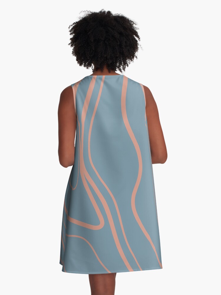 Thumbnail 3 of 4, A-Line Dress, You Got Potential - Baby Blue Paisley Print designed and sold by style41.