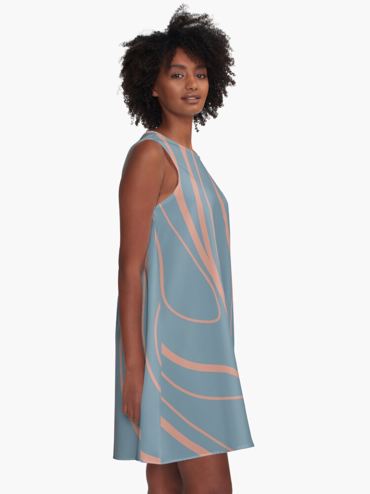 Thumbnail 2 of 4, A-Line Dress, You Got Potential - Baby Blue Paisley Print designed and sold by style41.