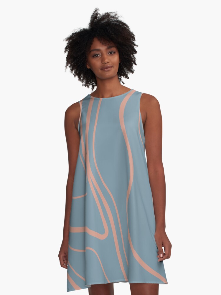 Thumbnail 1 of 4, A-Line Dress, You Got Potential - Baby Blue Paisley Print designed and sold by style41.