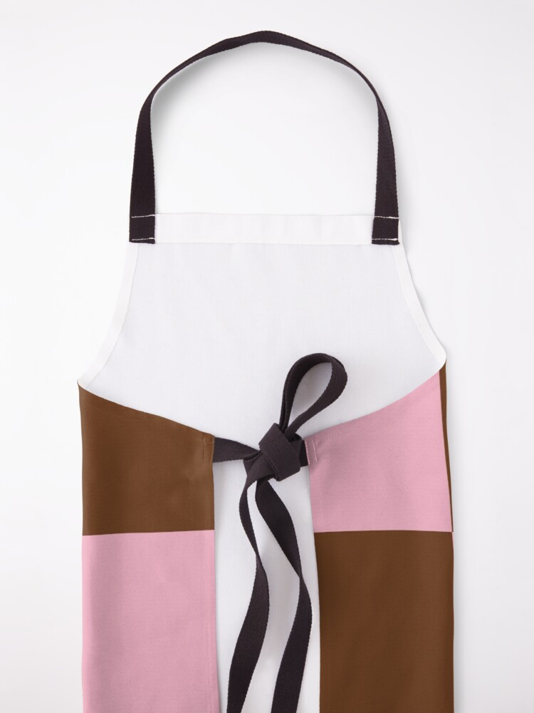 Alternate view of Zeliha - Pink Brown Checkered Print Apron