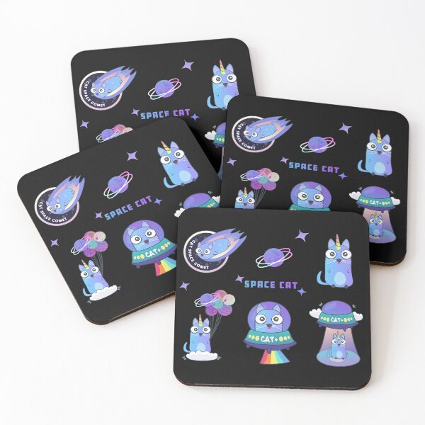 Item preview, Catch funny unicorn cat! Hi is alien. Cute set designed and sold by Olena Du.