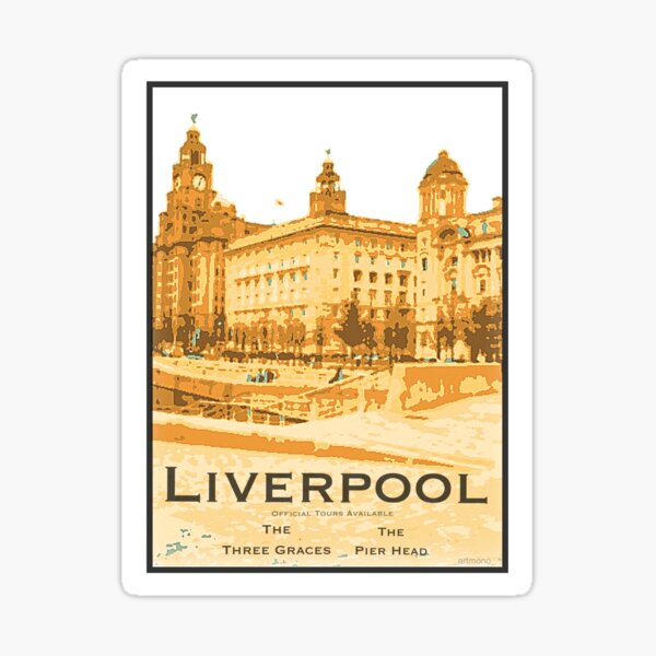 Item preview, Old Posters of Liverpool - The Three Graces designed and sold by ArtMono.