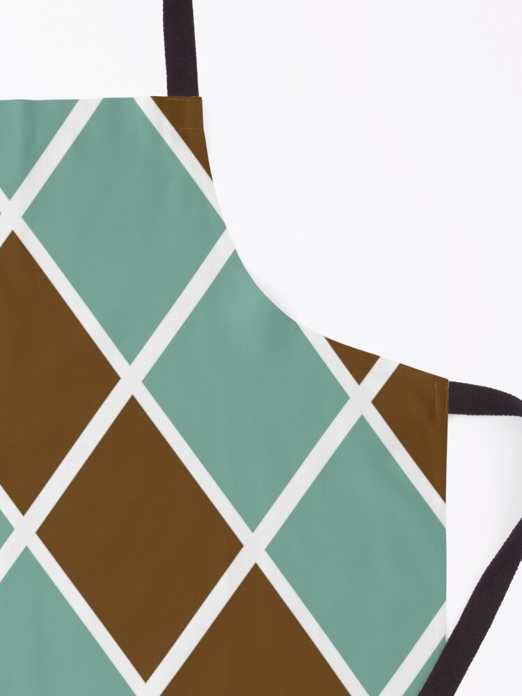 Thumbnail 3 of 6, Apron, Notthing Hill - Green And Brown Checkered Print designed and sold by Izzabel Shopping Center.