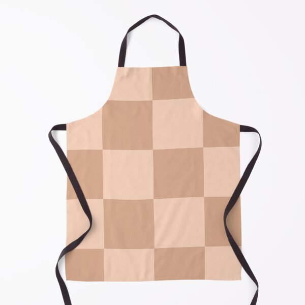 Ali - Tan Beige Checkered Print Apron