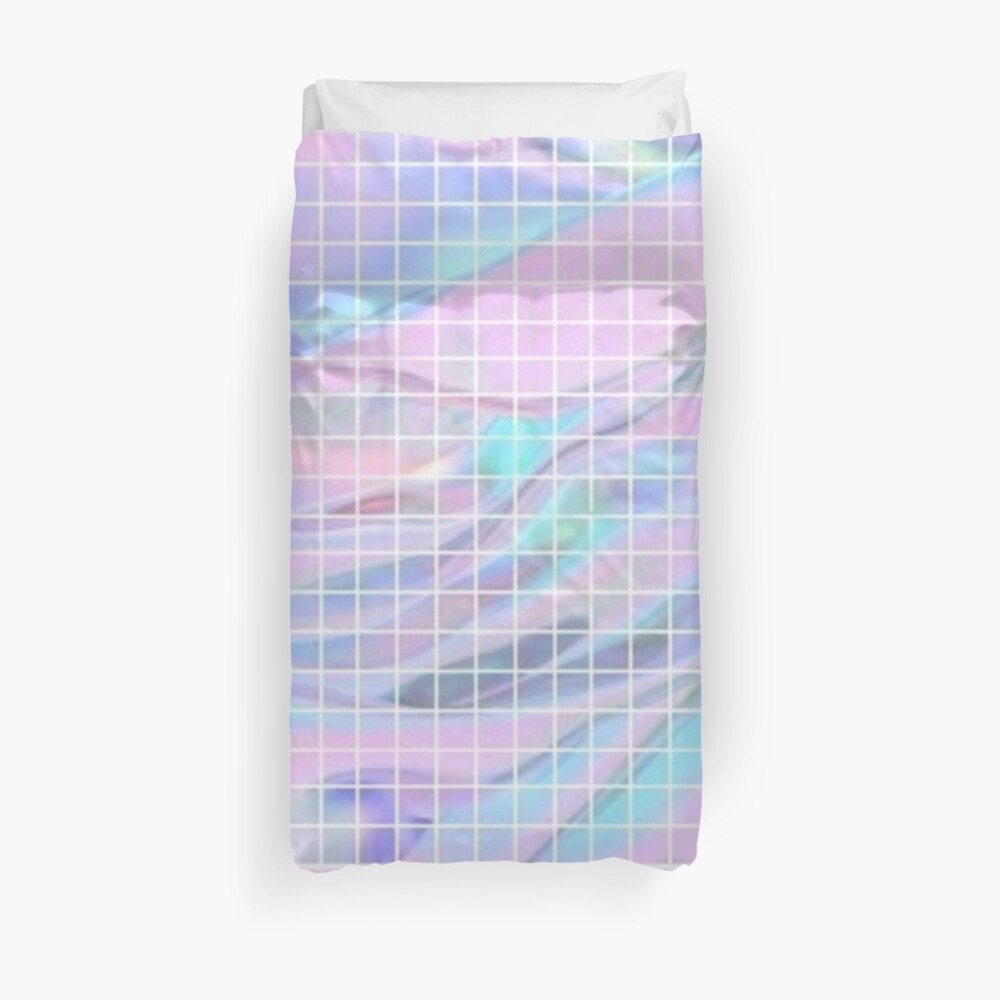 Holographic Grid Duvet Cover