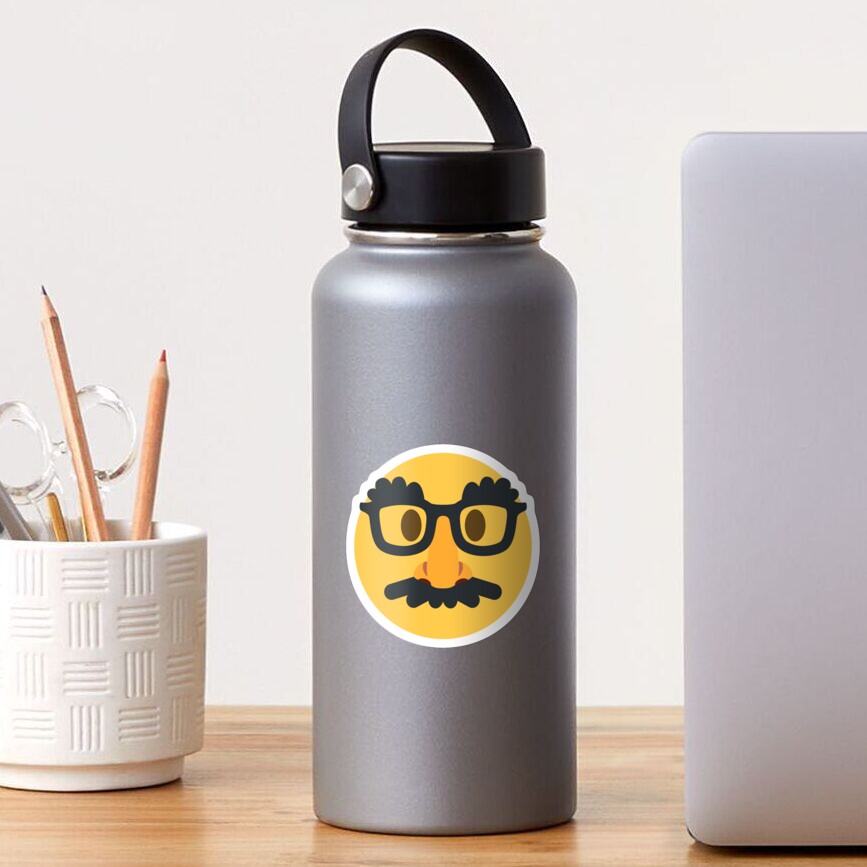 Disguised Groucho Mask Face Emoji Costume Gift Sticker By Mkmemo Redbubble