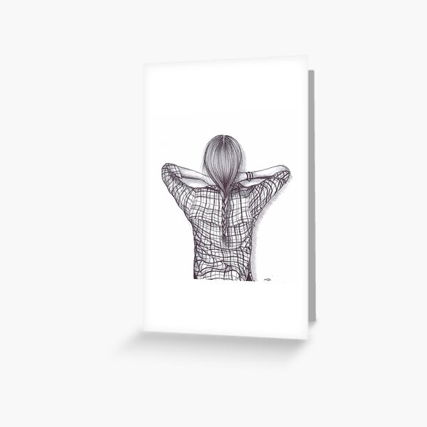 Girl in a Plaid Shirt Greeting Card