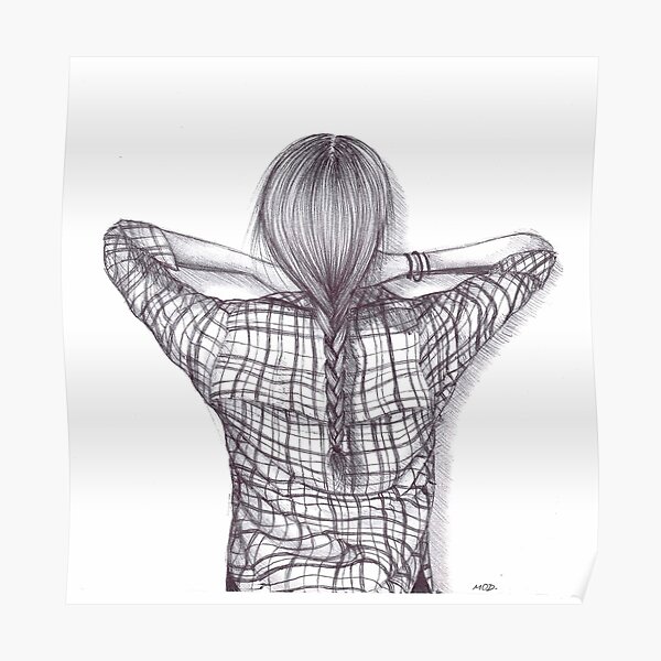 Girl in a Plaid Shirt Poster