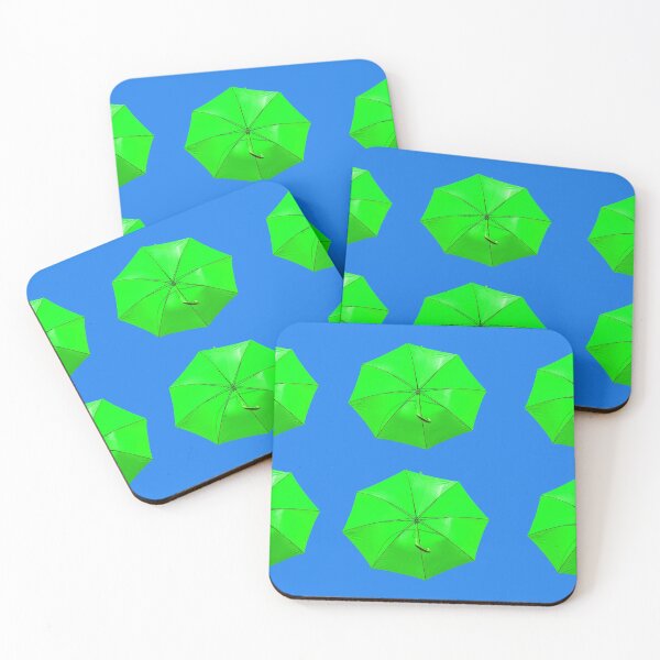 Item preview, Green umbrellas on blue designed and sold by Photopat.