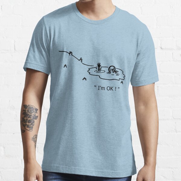 "I'm OK!" Cycling Crash Cartoon Essential T-Shirt