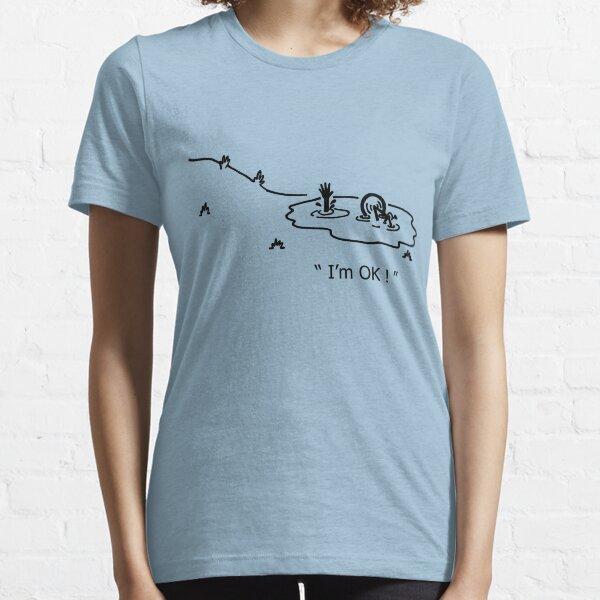 "I'm OK!" Cycling Crash Cartoon Essential T-Shirt