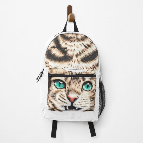 Item preview, Striped cat with blue eyes drawn with a marker designed and sold by kittencathy.