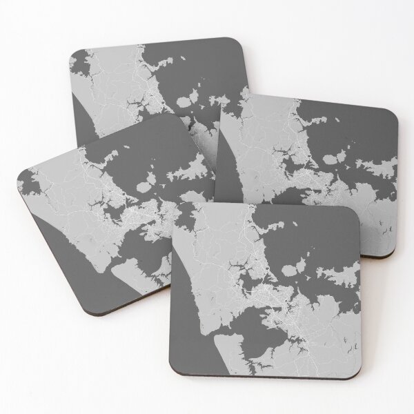 Item preview, Auckland minimalistic map monochrome gray designed and sold by softlycarol.