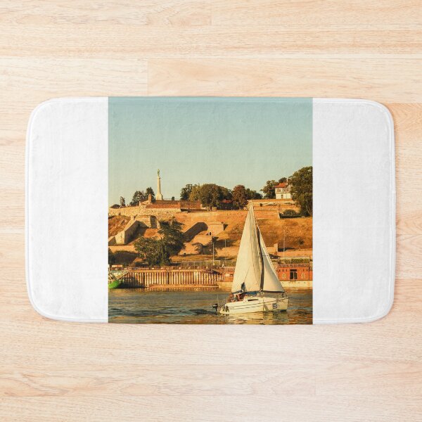 Item preview, Sailing on Danube river in Belgrade, Serbia with medieval fortress Kalemegdan in background. designed and sold by nikola993.