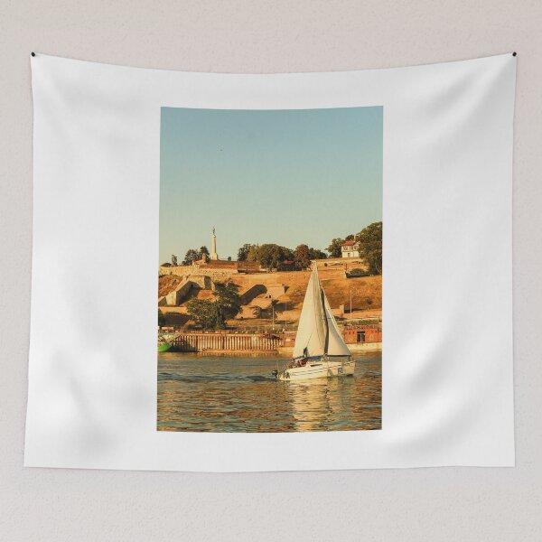 Item preview, Sailing on Danube river in Belgrade, Serbia with medieval fortress Kalemegdan in background. designed and sold by nikola993.