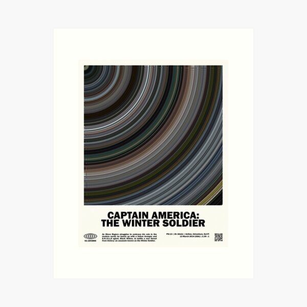 minimal_Captain America: The Winter Soldier Circular Barcode Movie Art Print