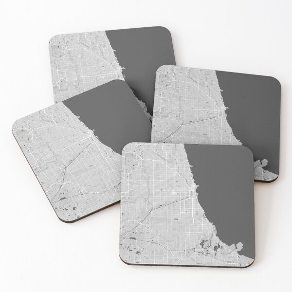 Item preview, Chicago minimalistic map monochrome gray designed and sold by softlycarol.
