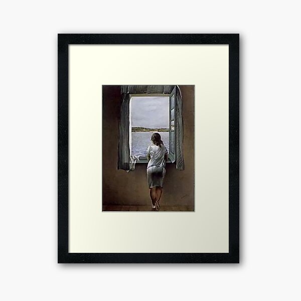 Item preview, Salvador Dali- "The Girl Standing at the Window (1925). The girl in the picture is Dali's sister Ana Maria. Reproduction (poster) designed and sold by mystery328.