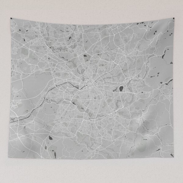 Item preview, Manchester minimalistic map monochrome gray designed and sold by softlycarol.