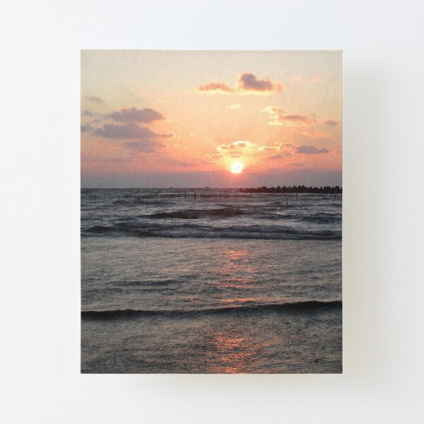 Sunset Over The Beach Canvas Mounted Print