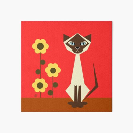 Stylized Siamese Cat Art Board Print
