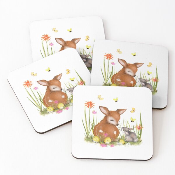 Item preview,  Cute Fawn Bunny Butterflies and Baby Chicks designed and sold by fluffibee.