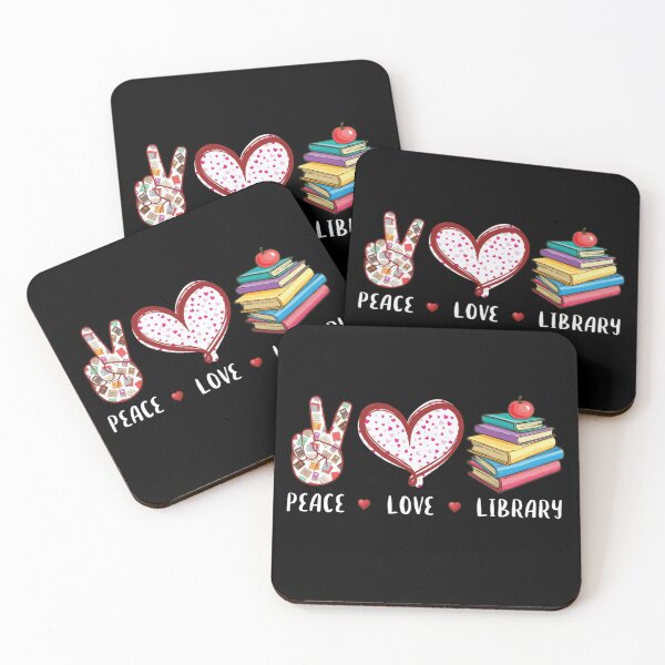 Item preview, Peace Love Library Librarian Books reading gifts designed and sold by Vlashilo.