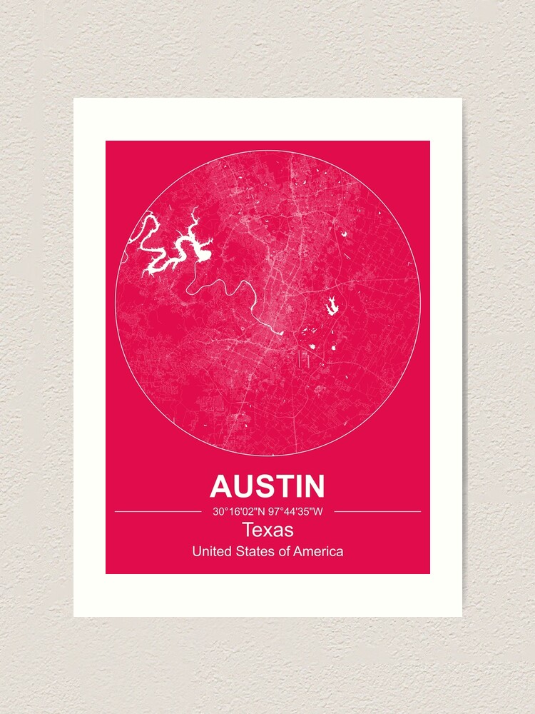 "Austin (Texas, United States of America) City Map" Art Print for Sale by jessestewart18