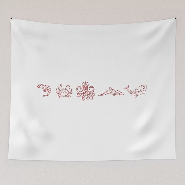 Item preview, Egold - geometric stickers - whale, dolphin, octopus, crab, shrimp designed and sold by guaka-molly.