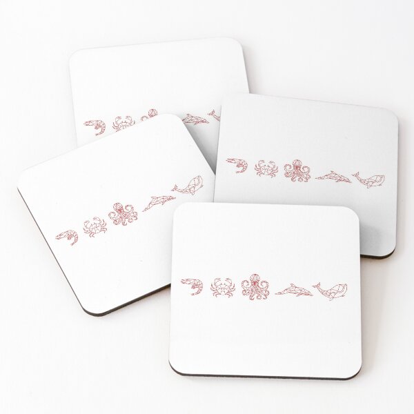 Item preview, Egold - geometric stickers - whale, dolphin, octopus, crab, shrimp designed and sold by guaka-molly.